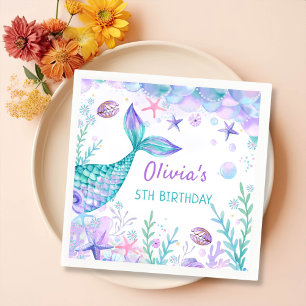 Serviette En Papier Mermaid Queue Anniversaire
