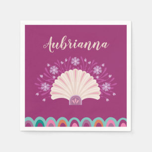 Serviette En Papier Mermaid Seashell Girl fête d'anniversaire Napkin