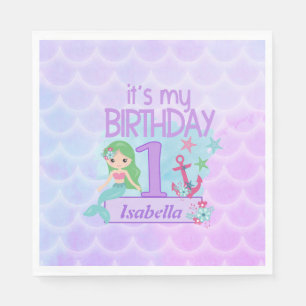 Serviette En Papier Mermaid thème anniversaire Papier serviettes