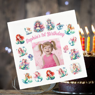 Serviette En Papier Mermaids Under the Sea Photo Party Anniversaire de