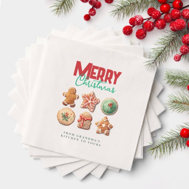 Serviette En Papier Merry Christmas Cute Cookies Holiday Baking Party (Créateur téléchargé)