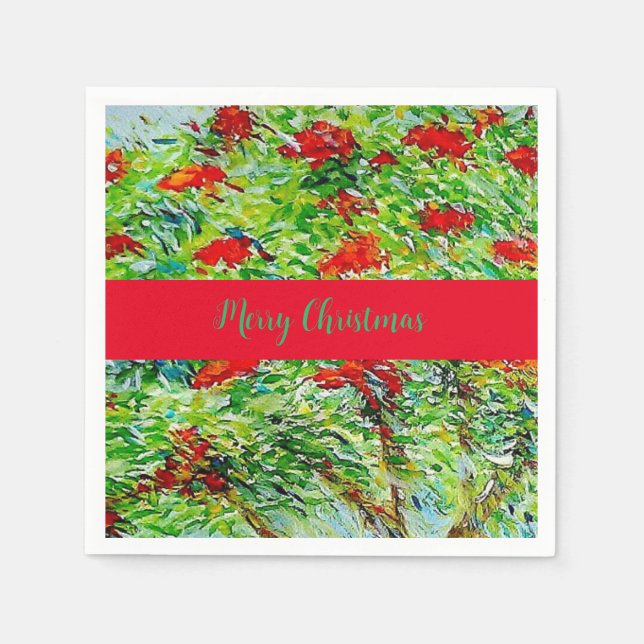 Serviette En Papier Merry Christmas Papier Napkins par Ariella & Lily (Devant)
