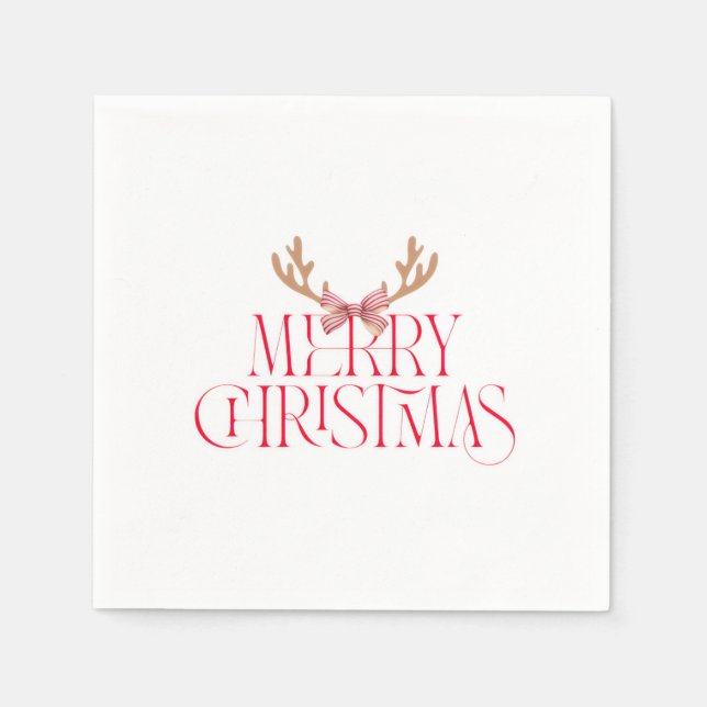 Serviette En Papier Merry Christmas Sticker – Holiday Gift Label (Devant)