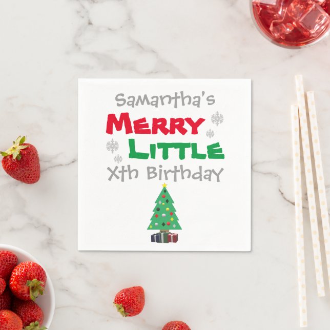 Serviette En Papier Merry Little Birthday (En situation)