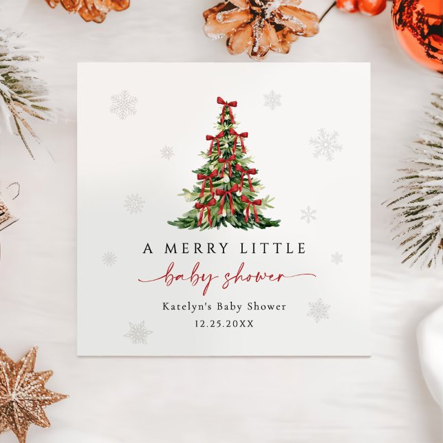 Serviette En Papier Merry Little Christmas Tree Baby Shower (Créateur téléchargé)