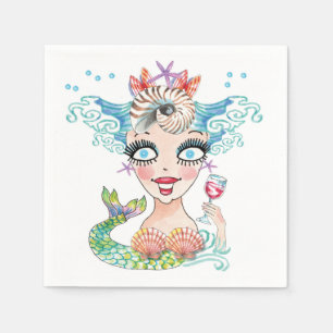 Serviette En Papier Merry Mermaid Papier Napkin