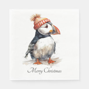 Serviette En Papier Merry Puffin, personnalisé