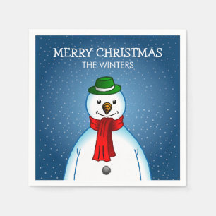 Serviette En Papier Merry Snowman
