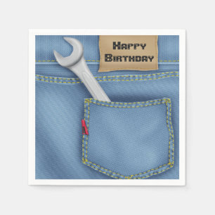 Serviette En Papier Merveille en Jean Pocket pour Anniversaire