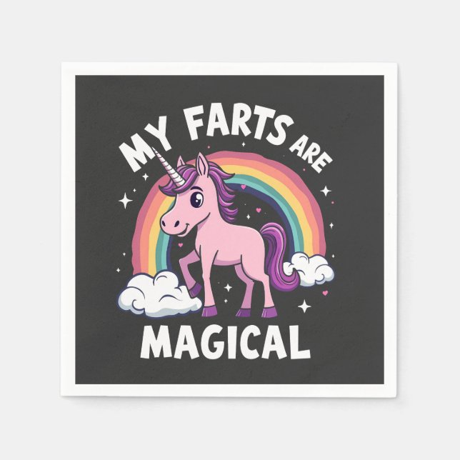 Serviette En Papier Mes Farts sont Magique Funny Unicorn Arc-en-ciel (Devant)