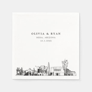Serviette En Papier Mesa Arizona Skyline Mariage Papier Cocktail Napki