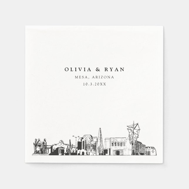 Serviette En Papier Mesa Arizona Skyline Mariage Papier Cocktail Napki (Devant)