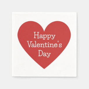 Serviette En Papier Message classique de Saint-Valentin au coeur rouge