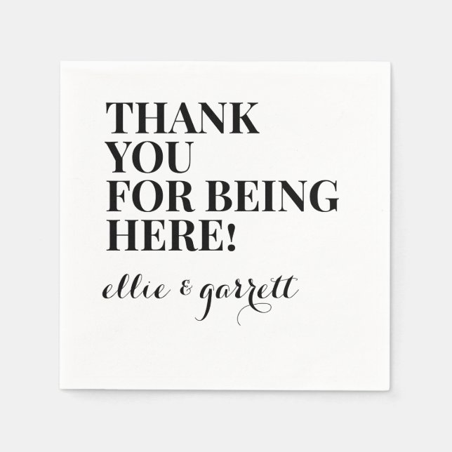 Serviette En Papier Message du couple | Groupe d'engagement Mariage (Devant)