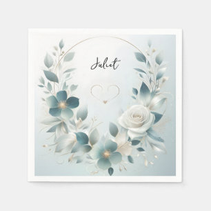 Serviette En Papier Métal Glamour Brillant Luxueux Mariage Argenté