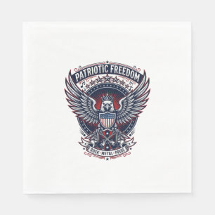 Serviette En Papier Métal Patriotique Ailes Patriot Musique Rock Métal