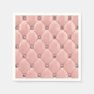 Serviette En Papier Métallurique Tufté Rose Clair