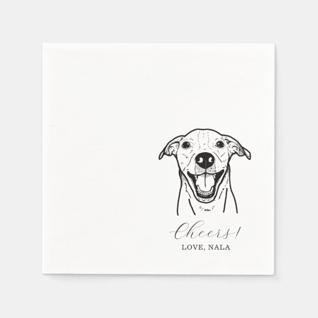 Serviette En Papier Mete Cheveux Animal Visage Dessin Chien Mariage De (Devant)
