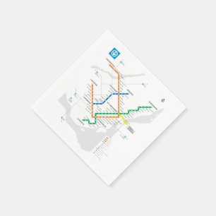 Serviette En Papier Métro STM Montréal Métro Carte light white HD