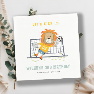 Serviette En Papier Mettons-nous Lion Goalkeeper Soccer Anniversaire d