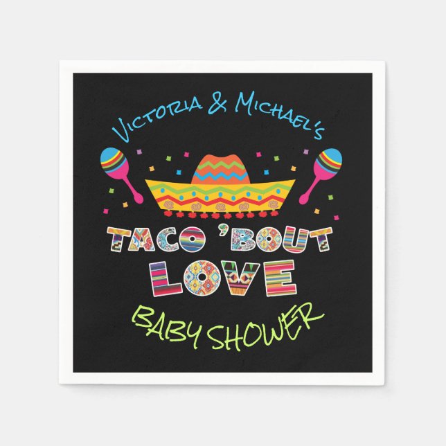 Serviette En Papier mexicaine Fiesta taco bout love couples douche (Devant)