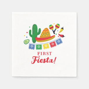 Serviette En Papier Mexique Fiesta Thème Premier anniversaire Invitati