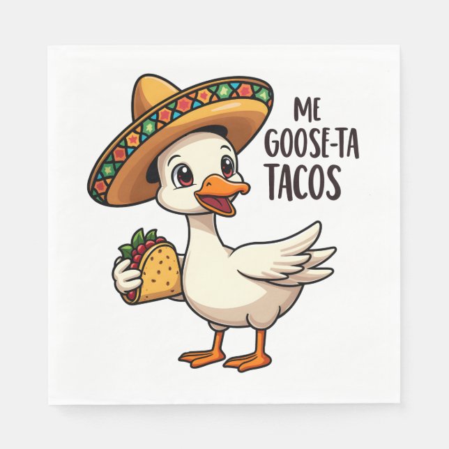 Serviette En Papier Mi Oie ta tacos Amusant Amateur de Tacos Mexicains (Devant)