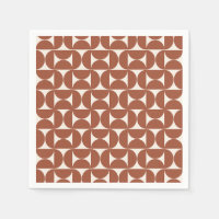 Mi-siècle Moderne Motif rouille Terracotta