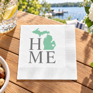 Serviette En Papier Michigan Maison Vert Menthe Cœur de Ville Personna