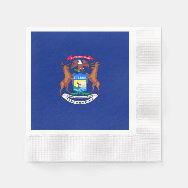 Serviette En Papier Michigan State Flag Design (Devant)