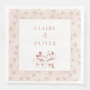 Serviette En Papier Mickey de Disney et Minnie Mariage rose