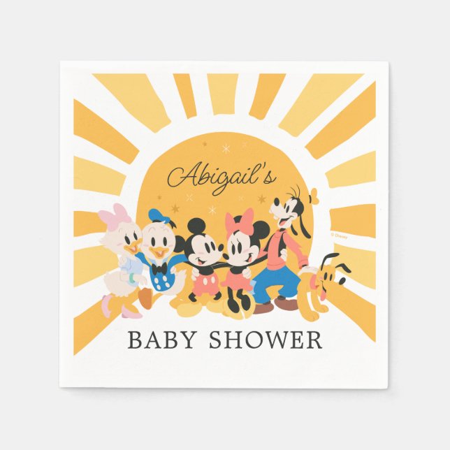 Serviette En Papier Mickey et amis Baby shower Sunshine (Devant)