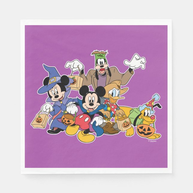 Serviette En Papier Mickey et amis d'Halloween (Devant)