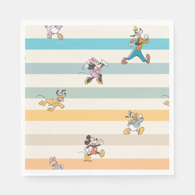 Serviette En Papier Mickey & Friends Classic Multi-Stripe Pattern (Devant)