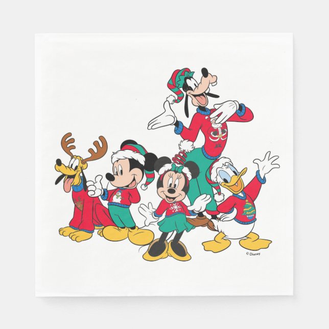 Serviette En Papier Mickey & Friends | Costumes de Noël (Devant)