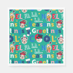 Serviette En Papier Mickey & Friends   MOTIF BONNES FÊTES