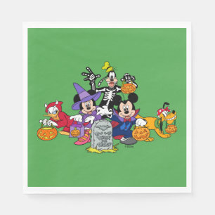 Serviette En Papier Mickey Halloween amusant avec les amis