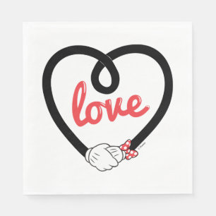 Serviette En Papier Mickey & Minnie   Amour du coeur