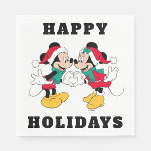 Serviette En Papier Mickey & Minnie   Christmas Love