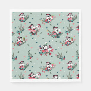 Serviette En Papier Mickey & Minnie   Motif de baisers de vacances