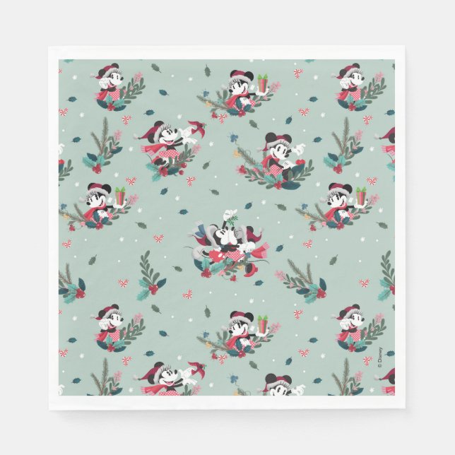 Serviette En Papier Mickey & Minnie | Motif de baisers de vacances (Devant)