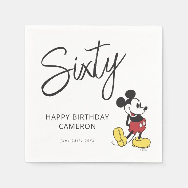 Serviette En Papier Mickey Mouse 60e anniversaire (Devant)
