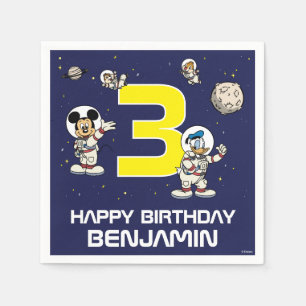 Serviette En Papier Mickey Mouse Espace extra-atmosphérique Anniversai