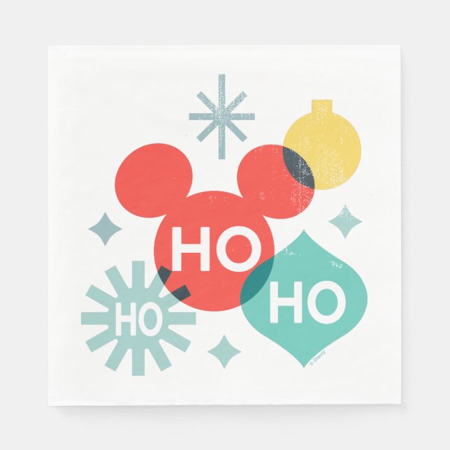 Serviette En Papier Mickey Mouse | Ho Ho Ho (Devant)