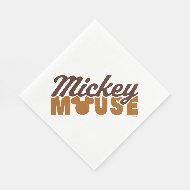 Serviette En Papier Mickey Mouse Icon Name Typography (Coin)