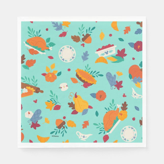 Serviette En Papier Mickey Mouse Motif de fête d'automne (Devant)