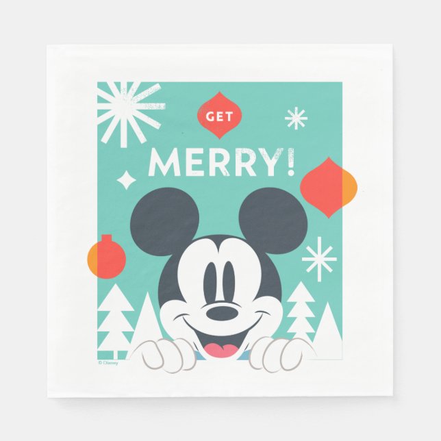 Serviette En Papier Mickey Mouse | Obtenez Joyeux ! (Devant)