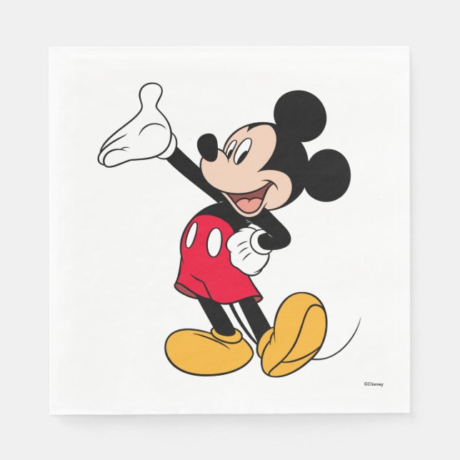 Serviette En Papier Mickey Mouse Open Hand Gesture (Devant)
