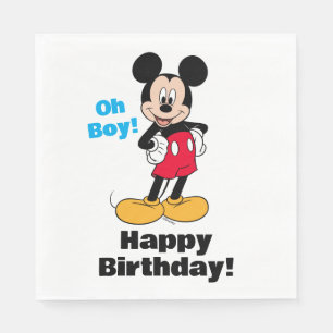 Serviette En Papier Mickey Mouse Pose Souriante