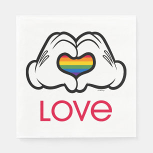 Serviette En Papier Mickey Rainbow Love